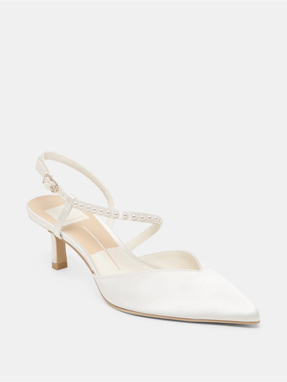 Dolce Vita Kamra Pearl Kitten Heel Satin